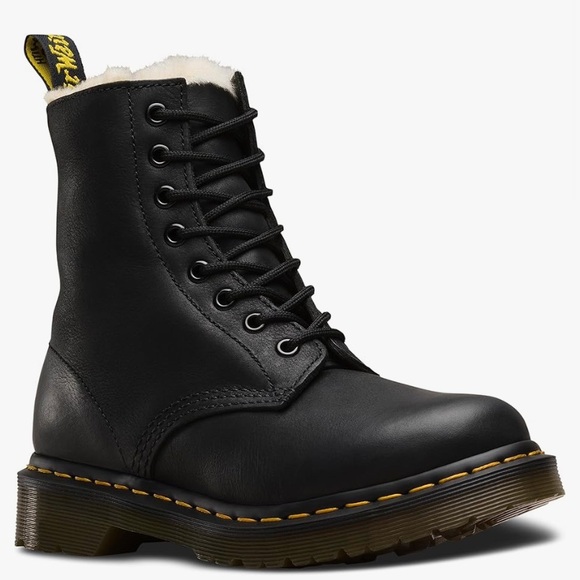 Dr. Martens 1460 WOMEN'S FAUX FUR LINED LACE UP BOOTS - Picture 2 of 4